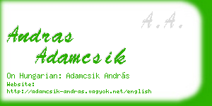 andras adamcsik business card